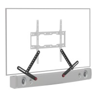 Lote 55 - Suporte de barra de som universal Barkan, para instalação por cima ou por baixo do televisor, adequado para televisores de 13-80 polegadas, suporta até 6,5 kg, compatível com a maioria das barras de som, fácil instalação. O artigo provém de uma 