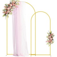 Lote 105 - Suporte para arco de casamento Fomcet, conjunto de 2 armações de metal douradas, com 1,5 m e 1,5 m de altura. Ideal para festas de aniversário, chás de bebé, formaturas e decorações de eventos. O artigo provém de uma encomenda não entregue ao c