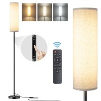 Lote 126 - Candeeiro de pé ajustável Anyts com controlo remoto, candeeiro de pé LED 12W para sala de estar, quarto, bege. Candeeiro de pé ajustável Anyts com controlo remoto, candeeiro de pé LED 12W para sala de estar, quarto, bege.