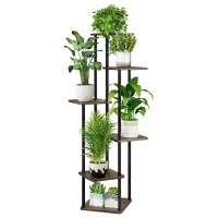 Lote 39 - Suporte de metal branco para plantas de interior de 5 níveis da AZERPIAN, com 52,16” de altura, design robusto com pés antiderrapantes. Suporta vários tamanhos de vasos, perfeito para salas de estar, varandas ou escritórios. Montagem fácil com f