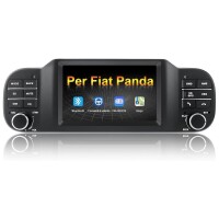 Lote 90 - Autorrádio AWESAFE 1-Din para Fiat Panda (2013-2020), ecrã tátil de 5”, Android 12 (2GB+32GB), FM/AM RDS, GPS, Bluetooth, Wi-Fi, SD, USB, comandos no volante, Mirror Link. Preto, 1,5 kg. O artigo provém de uma encomenda não entregue ao cliente, 