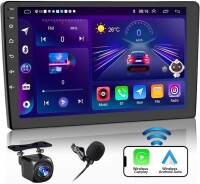 Lote 108 - Sistema estéreo CarPlay sem fios Mantian de 10,1 polegadas, Android 13, controlo de voz AI, rádio DSP, atualização OTA. Compatível com Android/iOS, Bluetooth, USB, Wi-Fi, som surround 5.1. Suporta MKV/RMVB/AVI/MP4/MDV. O artigo provém de uma en