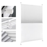 Lote 149 - Allesin 90x130 cm, estore plissado sem furação, branco, com propriedades térmicas e opacas de escurecimento, design duplo plissado para janelas e portas. O artigo provém de uma encomenda não entregue ao cliente, está em estado novo, nunca usado