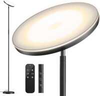 Lote 206 - Candeeiro de pé LED Torkase, 36W, 3000LM, regulável, 2700K-6500K, com controlo remoto e tátil. Design moderno, lâmpada E27, 160 cm de altura, 5 lbs. O artigo provém de uma encomenda não entregue ao cliente, está em estado novo, nunca usado, sen