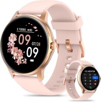 Lote 213 - Smartwatch para mulher com chamada Bluetooth, SpO2, ritmo cardíaco, monitor de sono, pedómetro e monitor de fitness. À prova de água IP68, mostrador DIY, relógio meteorológico, contador de passos e modo de natação.Compatível com Android e iOS. 