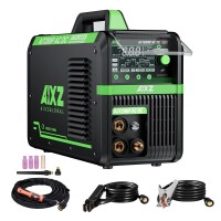 Lote 231 - Máquina de soldadura AIXZGLOBAL 5 em 1 AC/DC 200A, 220V, TIG, tecnologia de inversor IGBT, modos 2T/4T, visor digital LED, soldador de eléctrodos portátil. O artigo provém de uma encomenda não entregue ao cliente, está em estado novo, nunca usa