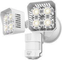 Lote 319 - SANSI 36W LED luzes de segurança para exterior com sensor de movimento, 3600LM, 5000K, IP65 à prova de água, projectores duplos ajustáveis para iluminação exterior. Classe energética D, fabricada em placa cerâmica de condução de calor e invóluc