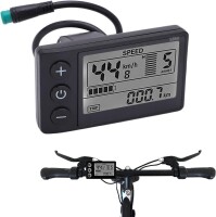 Lote 324 - Ecrã LCD BOROCO para bicicleta eléctrica, modelo S866, compatível com 24V, 36V, 48V. Painel de controlo resistente e à prova de água, montagem no guiador de 22,2 mm. Preto, suspensão dianteira, uso adulto. O artigo provém de uma encomenda não e