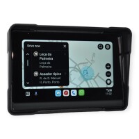 Lote 344 - Ecrã tátil de 5” à prova de água CarPlay e Android Auto para motociclos. Ligação sem fios via Bluetooth para chamadas e música. Suporta até 256 GB de memória externa, com classificação IPX7 à prova de água e resolução de 800 x 480. O artigo pro