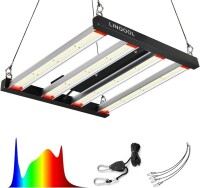 Lote 412 - LinQool 240W LED Grow Light, 3x3 pés, regulável com UV / IR, espetro total para o crescimento de plantas de interior, semeadura, vegetais e floração. Design quadrado vermelho, corpo metálico com acabamento em ferro. O artigo provém de uma encom