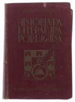 Lote 234 - HISTÓRIA DA LITERATURA PORTUGUESA, LIVRO - Por Joaquim Ferreira, Editor Livraria Simões Lopes, 1939. Encadernação cartonada. Dim: 20x14 cm. Nota: sinais de manuseamento