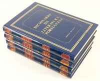 Lote 32 - DICIONÁRIO DA LITERATURA PORTUGUESA. 4 TOMOS - José Correia do Souto, Vila do Conde, Marujo Editores, [s.d.]. 4 tomos, obra completa. Rico aparato fotográfico. Trabalho de grande fôlego. Robusta encadernação editorial cartonada com título gravad