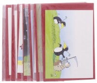 Lote 118 - POSTAIS DIVERSOS - Conjunto de 12 postais com envelopes, temática desportiva e outros com animais. Dim: 12x16 cm. Nota: sem uso, como Novos