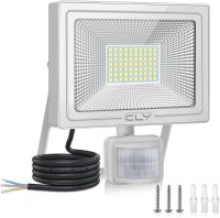 Lote 14 - 2 Holofote com detector de movimento CLY 60W LED. Emite 5200LM de luz branca fria (6500K) com brilho ajustável. Resistente à água IP66, ideal para jardim, garagem, quintal ou campo desportivo. Super brilhante e durável para exteriores. Este art