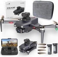 Lote 102 - Drone IDEA31 P com motor sem escovas, 2 câmeras 4K e evitador de obstáculos 360°. Câmera 4K com posicionamento por fluxo ótico, 5G WiFi e vídeo FPV. Quadcopter para iniciantes, inclui 2 baterias. Ideal para capturas de alta qualidade e voos est