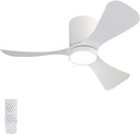 Lote 150 - ELEHINSER Ventilador de teto inteligente de 42 polegadas com luz, motor DC, design moderno, ideal para quartos. Inclui kit de iluminação. Cor: branco. Dimensões: 42“ x 42” x 10”. Funciona como iluminação, circulação de ar, decoração e refrigera