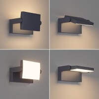 Lote 226 - Luminária de parede Klighten de 24W. Com classificação IP65 à prova d'água, é ideal para áreas expostas às intempéries. O painel LED giratório oferece flexibilidade para ajustar a direção da luz, enquanto seus 1500 lúmens garantem uma iluminaçã