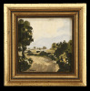 Lote 43 - REEDAN - Original - Pintura a óleo sobre tela colada em cartão, assinada, motivo "Paisagem Campestre" com 9,5x9,5 cm (moldura com 14x14 cm) - 3