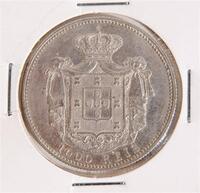 Lote 8955 - Moeda de Portugal, Carlos I Rei de Portugal, são 1000 Reis datada de 1899, em MBC, com peso total de 25 gr