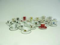 Lote 8992 - Lote composto por 40 chávenas de porcelana sortidas de café e 30 pratos, como Nicola, Segafredo, Sical, Delta, Ritazza, Camelo, entre outras