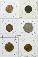 Lote 9110 - Lote de 6 moedas, moedas de 1 Centavo de 1917 e 1918, moeda de 4 Centavos de 1919, moedas de 5 Centavos de 1924 e 1927 e moeda de 10 Centavos de 1925