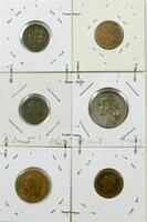 Lote 9128 - Lote de 6 moedas, moedas de 1 Centavo de 1917 e 1918, moeda de 4 Centavos de 1919, moedas de 5 Centavos de 1924 e 1927 e moeda de 10 Centavos de 1925