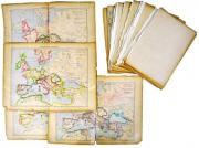 Lote 16 - Conjunto de 30 mapas antigos, papel com 33x45 cm. Nota: sinais de uso e desgaste