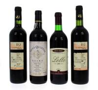 Lote 1194 - Conjunto de 4 garrafas de Vinho Tinto, da Região do Douro composto por garrafa, Capela Mor, 1998, (12,5% vol. - 75 cl.), garrafa, Lello, 1999, (12% vol. - 75 cl.), garrafa, Duas Quintas, 1998, (12,5% vol. - 75 cl.), e garrafa, Capela Mor, 1998