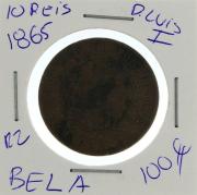Lote 715 - Moeda de 10 Reis 1865 D. Luís I – valor no catalogo Moedas de Portugal de 100€ - Bela (R2)
