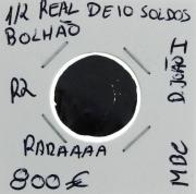 Lote 717 - Moeda de Meio Real de 10 Soldos D. João I - Valor no Catalogo Alberto Gomes de 800€ - MBC, moeda muito pouco comum (R2)
