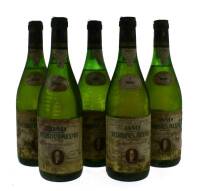 Lote 1886 - 1809 - Cinco garrafas de Vinho Branco, Terras Altas, Dão Região Demarcada, Colheita 1987, José Maria da Fonseca, (750ml-12%vol). Nota: Rótulos danificados.