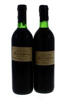 Lote 1383 - Duas garrafas de Vinho Tinto, Garrafeira, Reserva Particular, Colheita 1980, Região da Bairrada, Engarrafadas em 1986, Nº 28821, 32427, Caves Monte Alto, (750ml-12%vol).