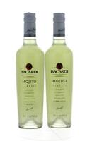 Lote 1615 - Duas garrafas de Rum, Bacardi, Mojito, Classic Cocktails, Superior Rum, Mint and Lime, (700ml-14,9%vol). Nota: Cada garrafa à venda em site da especialidade €14,52 - http://www.decantervinho.com/produto/280