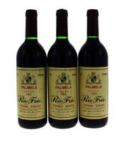 Lote 3081 - Três garrafas de Vinho Tinto, Rio Frio, Colheita 1991, Palmela-VQPRD, Soc. Agrícola de Rio Frio, (750ml-12,5%vol). (Para Colecionadores)